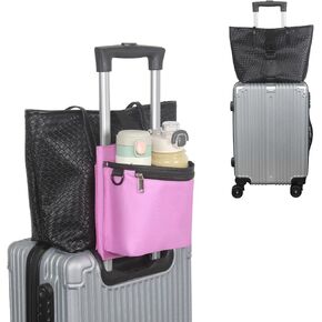 Luggage Travel Cup Holder with Luggage Straps Free Hand Drink Caddy Beverage Holder Travel Accessories Gift for Flight Attendants Businessmen Travelers Fits Roll on Suitcase Handles Black