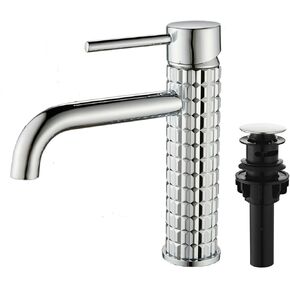 Brushed Gold Bathroom Faucet - Vessel Sink Faucet 1 Hole Single Handle - Brass Bathroom Vanity Faucet with Pop Up Drain