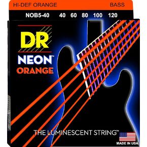DR Strings HI-DEF NEON Bass Guitar Strings (NOB5-40)