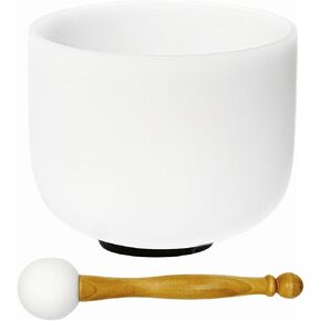 528hz Solfeggio Frequency C Note Root Chakra Frosted Quartz Crystal Singing Bowl 8 Inch For Meditation Sound Bath