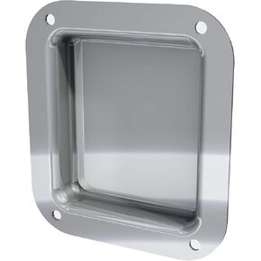 TCH Hardware Black Steel Recessed Dish - 514-450900 - 5" x 7" - Speaker Jack Plate/Wheel Well for Stacking Casters