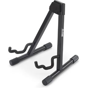 On-Stage GS7462B Professional A-Frame Guitar Stand (Holds Electric, Acoustic, and Bass Guitars, Small Amps, and Mixers, Stepped Yoke, Nonslip Padding, Rubber Feet, Folding, Portable, Storage, Display)