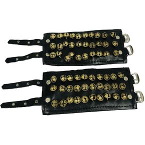 Ghungroo dancing bells ankle bells ghunghroo Black Leather pad three line ghungroo (30 + 30) Classical Dance Accessories Kathak dance brass bells (16 NO.) musical anklet for Bharatnatyam