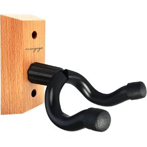 Guitar Wall Mount 1 Pack - Black Walnut Wood Guitar Hanger, U-Shaped Holder Hook for Acoustic, Electric Guitar, Banjo, Bass - Ideal for Men and Boys