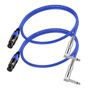 XLR Female to 1/4 TS Right Angle,1/4 TS Right Angle to XLR Female Micphone Cable, for Micphone Mixer、Instruments (2PACK / 1.5FT)