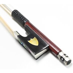 Pernambuco Stick Violin Bow 4/4 Size VINGOBOW 430V Concert Level Shield Pattern Eyes Ebony Frog Well Balanced Warm Sweet Sound Quality Natural Horse Hair Hard Stick Full 4 4
