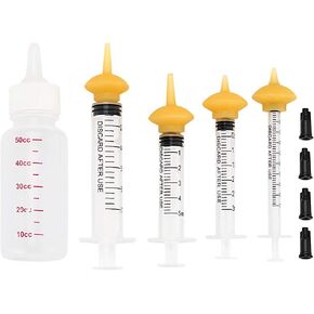 Xuanda Mini Pet Feeding Bottle and Syringes with Nipples for Small Cat Dog Animals (Model 5)
