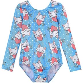 Belovance Gymnastics Leotards for Girls Dance Outfits Long Sleeves Tumbling Bodysuits Sparkly Rainbow Rhinestone Dancewear in Saudi Arabia