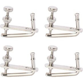 4 Pieces Violin String Tuner Violin Fine Tuner Violin String Adjuster Violin Tuner Clip Violin Fine Tuner Peg Violin Replacement Parts for 1/2 Violin, Silver