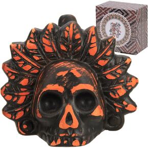 Aztec Death Whistle, Loudest Scream Aztec Whistle of Death Unleash Bone-Chilling Authentic Human Sounding Screams (Orange Skull)