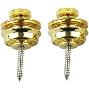 Tzong 2Pcs Black Guitar Bass Strap Buttons and Locks Flat Round Head Quick Release Anti-slip Lock Buttons Buckle Nails