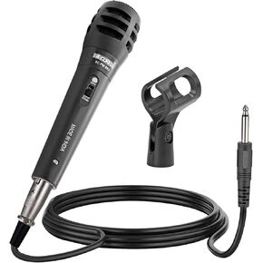 5 CORE Microphone XLR Dynamic Mic Karaoke Singing Handheld Microfono Wired Professional Unidirectional 1/4 Plug in Cord Connection for Vocal DJ Music - PM-883