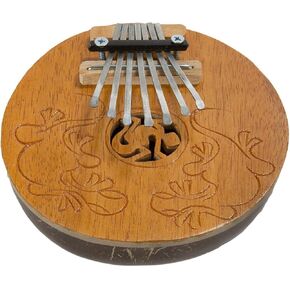 Kalimba Thumb Piano Mbira- 7 keys - Tunable - Coconut Shell - by Bethlehem Gifts TM (Brown Carved)