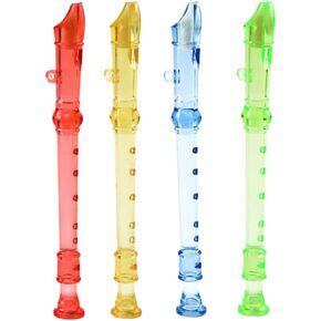 Toyvian 12pcs Translucent Soprano Recorder Kids Musical Instruments Plastic Kids Trumpet Mini Kids Flute 6 Hole Soprano Descant Recorder Music Flute for School Student, Random Color Flute for Kids