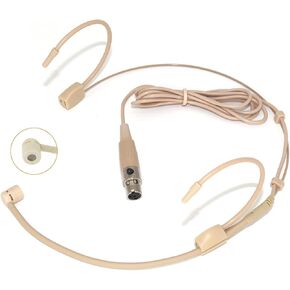 Headset Microphone Double Over Ear Earset Headworn Mic Condenser Cardioid Compatible with Shure Wireless System Bodypack Transmitter Mini 4 Pin XLR TA4F Plug