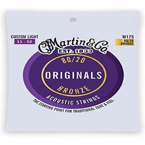 MARTIN C.F Original M175 80/20 Bronze, Custom Light-Gauge (11-52) Acoustic Guitar Strings (41Y20M175)