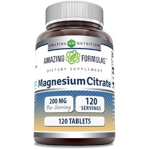 Amazing Formulas Magnesium Citrate 200 Mg | Tablets Supplement | Non-GMO | Gluten Free | Made in USA (1 Pack, 240 Count)