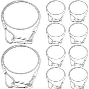 32'' Safety Cables 20 Pack, Czgor Stainless Steel Safety Cables with Carabiner Lock Lighting Fall Prevention Security Cable Safety Rope for DJ Stage Lighting Bicycle Luggage Lock 110lb Load Capacity