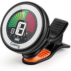 Guitar Tuner Rechargeable, 360 Degree Rotation Digital Electric Tuner with LCD Display Metronome Tuners, Easy Operate Metronome Tuners for Electronic Guitar Bass Violin Ukulele Instruments