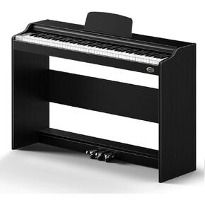 Rosen P35 88-Key Weighted Action Digital Piano with Furniture Stand, Beginner Digital Piano Full Size Weighted Keyboard, 3-Pedal Unit,Black