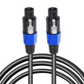 10 Feet Pack of 1 Speakon to Speakon Cable, Pro DJ PA Speak-ON Cables with Twist Lock for Mixer, Studio 2 Conductor Wiring (10ft., 1-Pack)