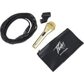 Peavey PVi 2 Dynamic Vocal Microphone, Gold, Cardioid Unidirectional Polar Pattern, Includes 20' XLR Cable, Perfect for Vocals, On/Off Switch