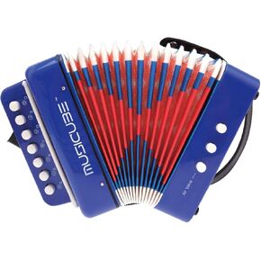 MUSICUBE Kid Accordion 10 Keys Small Accordion Musical Instrument for home and classroom Educational Toys Blue