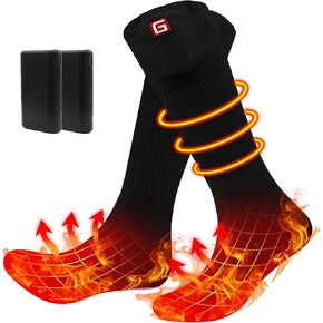 SVPRO Heated Socks for Men Women, 4000mAh Battery Heating Warm Socks, Rechargeable Heated Hunting Socks Winter Warm Thermal Foot Warmer Electric Socks for Camping Skiing Hiking