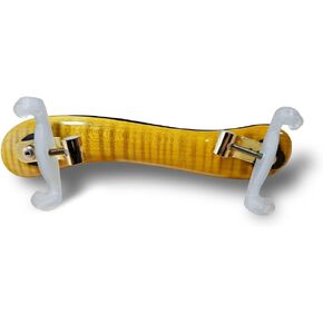 Yinfente 4/4 Full Size Violin Shoulder Rest 3/4 Maple Wood Tiger Stripe Height And Collapsible Adjustable Violin Part (Brown)