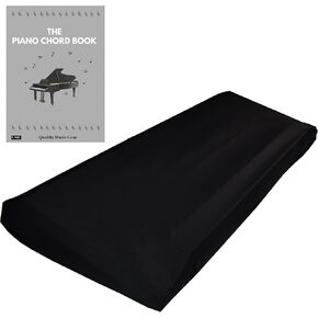 QMG Stretchable Keyboard Dust Cover for 61 & 76 Key-keyboard: Best for all Digital Pianos & Consoles – Adjustable Elastic Cord; Machine Washable – 41"×16"×6".