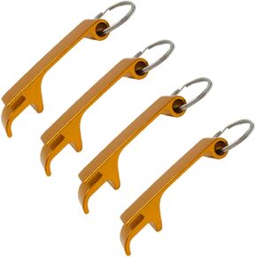 Beer Cap Opener 4 piece set, Bottle Cap Opener For Beer, Soda, Cans and Pop Tops, keychain bottle opene, Ergonomic and Durable with Keyring (assorted)