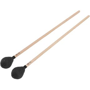 1 Pair Medium Hard Yarn Head Marimba Mallets with Maple Handles Percussion Vibrophone Mallets Yarn Drum Sticks MQ‑06(Black)
