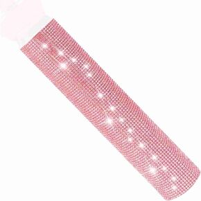 rhinestone Handle Cover for Wireless Microphone, Sparkly Crystal Mic Sleeve for Live Singing, DJ, Karaoke, Party, Wedding, Streaming Video Shooting (Rose Gold)