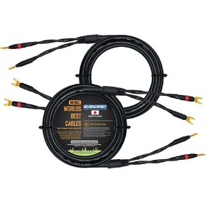 WORLDS BEST CABLES 8 Foot - Canare 4S11 – Audiophile Grade - HiFi Star-Quad Speaker Cable Pair with Eminence Gold Banana & Spade Connectors