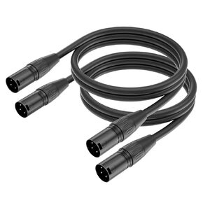 XLR Microphone Cable Male to Male, 3 Pin Male to Male Microphone Cable with Oxygen-Free Copper (5ft/1.5m, 2pack)
