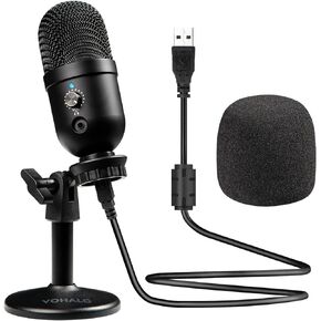 USB Microphone, Plug & Play PC Computer Condenser Cardioid Gaming Mic with Desk Stand & Pop Filter for Streaming, Podcasting, Studio Recording, YouTube, Plug and Play, Black