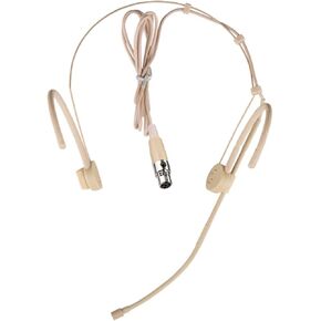 Foldable Headset Microphone Condenser Omnidirectional Double Over Ear Earset Headworn Mic Compatible with Shure Wireless System Bodypack Transmitter with 1.2m Cable Mini XLR 4 Pin TA4F Plug