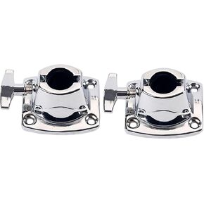 2Pcs Durable Tom Cymbal Holder Clamp for Drums Silver Drum Tom Mount Replacement Accessory for Percussion Instruments and Drum Kits