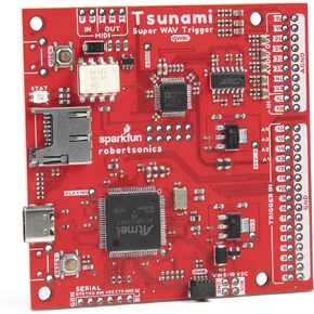 Tsunami Super WAV Trigger (Qwiic)-Supports up to 4096 uncompressed 16-bit-44.1kHz mono/stereo WAV files-CD quality-Polyphonic-Play & mix 32 mono/18 stereo tracks alone & simultaneously & much more