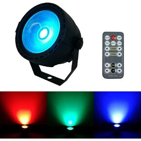 SHEHDS Stage Par Lights LED 30W COB Wash Lights RGB 3in1 Party Lights with Remote and DMX Control DJ Lights Sound Activated uplighting for Wedding/Christmas/Stage Show/Club/Karaoke - 2 Pack