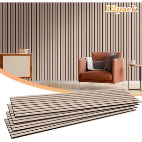 10 عبوات من لوحات الحائط الصوتية الكبيرة، لوحات مقاومة للصوت للجدار، لوحات عازلة للصوت ذاتية اللصق مقاس 47 × 12 × 0.4 بوصة، معالجة صوتية لاستوديو تسجيل المكاتب المنزلية in Kuwait