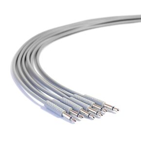 Slimline Gray CV Patch Cables Eurorack Modular Patch Leads, 6-Pack (23.6")