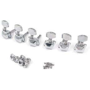 3L3R Semi-Closed Tuning Pegs Zinc Alloy Tuner Pegs Tuning Keys Guitar Turner Machine Head Knobs 6 Sets with Screws