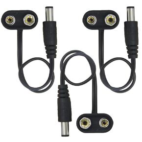 9 V Pedal Battery Clip 3 Pack 5521 Converter Center Negative 9 Volt Power Supply Cable