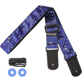 Ukulele Strap Belt, Adjustable Shoulder Strap for Folk, Electric Guitar Bass, Starry Pattern Uke Strap for Mandolin, Banjo, Concert (Starry Blue)