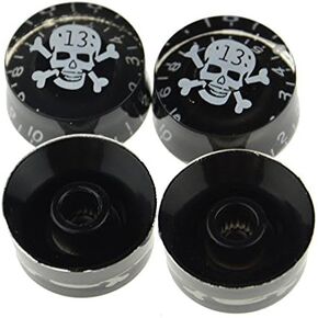 Swhmc 4PCS Guitar Speed Control Knobs Skull Tone Volume Buttons Compatible with Les Paul LP Style Electric Guitar