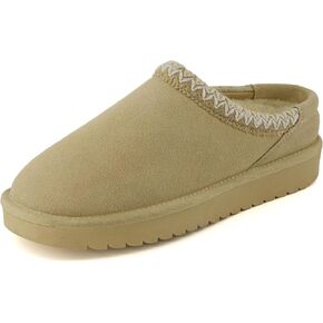 CUSHIONAIRE Women's Keto Slip-On Suede Mule Slipper - Cozy & Stylish, Memory Foam & Faux Fur Lining, Wide Widths Available