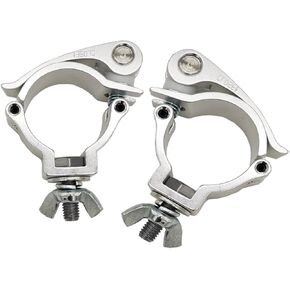 2Pcs Stage Light Clamp 2 inch Truss Aluminum Alloy Stage Lights Clamps Mount Heavy Duty 220 Lbs Quick Release, Quick Lock Fit 48-51mm OD Tubing/Pipe F34 Silver