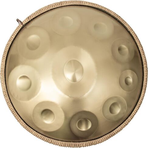 Handpan Drum 22 Inches, Handpans for Adults D Minor Kurd,10 Notes Handpan Drums,Hand Drum Instrument Steel Healing Sound Drum, Percussion Instruments for Beginners(Gold) in Saudi Arabia
