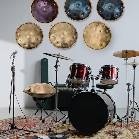 Handpan Drum 22 Inches, Handpans for Adults D Minor Kurd,10 Notes Handpan Drums,Hand Drum Instrument Steel Healing Sound Drum, Percussion Instruments for Beginners(Gold) in Saudi Arabia